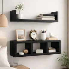 Kit Nichos de Parede Madeira MDF Moderno Prateleira Organizadora Decorativa - Sala, Escritório, Casa