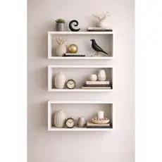 Nicho de Parede 50x25cm Branco MDF com Suporte para 5kg