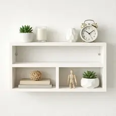 Nicho Decorativo de Parede Preto 50x25x10 cm – Prateleira Moderna para Sala, Quarto, Cozinha e Banheiro