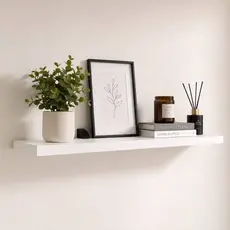 Prateleira Nicho de Parede 40x20 cm Branca Decorativa com Suportes, Parafusos e Buchas – Quarto Sala Cozinha Banheiro