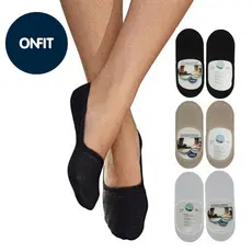 Meia Onfit Slim Unissex 1 Par Cor Preta Branca e Bege Invisível Para Sapato Tênis Sapatilha G27