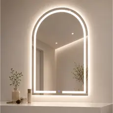 Espelho Oval com LED 80x50cm Moderno Elegante e com Botão Touch