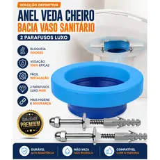 Anel Veda Cheiro Bacia Vaso Sanitário + 2 Parafusos Luxo Completo