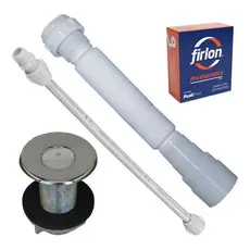 Kit Válvula Lavatório + Sifão Flexível + Engate + Veda Rosca