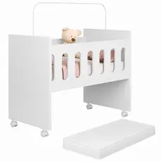 Mini Berço Badside 2x 1 colchao Trocador para Quarto de Bebê Compacto e Portátil para Recém Nascido