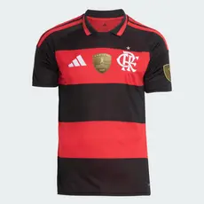 Manto Flamengo Masculina Jogo 1 Adidas 2026 + Kit Patches CAMPÉON Libertadores 2025