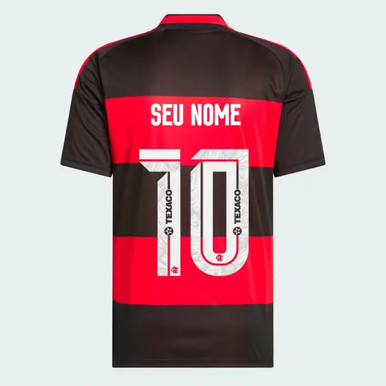 Manto Flamengo Masculina Jogo 1 Adidas 2026 – Personalize Seu Nome e Seu Número