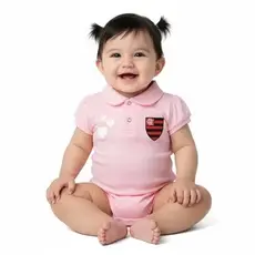 Body Polo Rosa Flamengo Torcida Baby