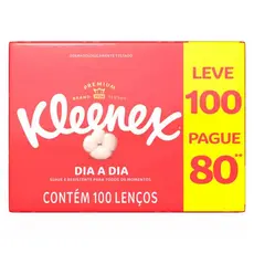 Lenços de Papel Kleenex Box Dia A Dia Leve 100 Pague 80