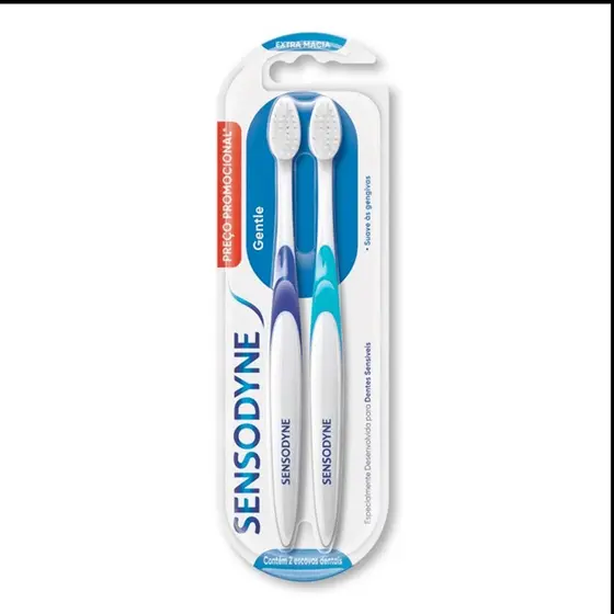 Kit Escova Dental Sensodyne Gentle Extra Macia 2 Unidades