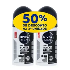 Kit Antitranspirante Roll-on Nívea For Men Invisible For Black & White Power 2 Unidades 50ml Cada