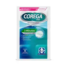 Corega Tabs Limpeza 3 Minutos 6 Pastilhas Efervescentes