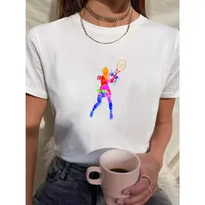 Camiseta Feminina Babylook t shirt mulher beach tenis tennis raquete jogo esporte 100% Algodão