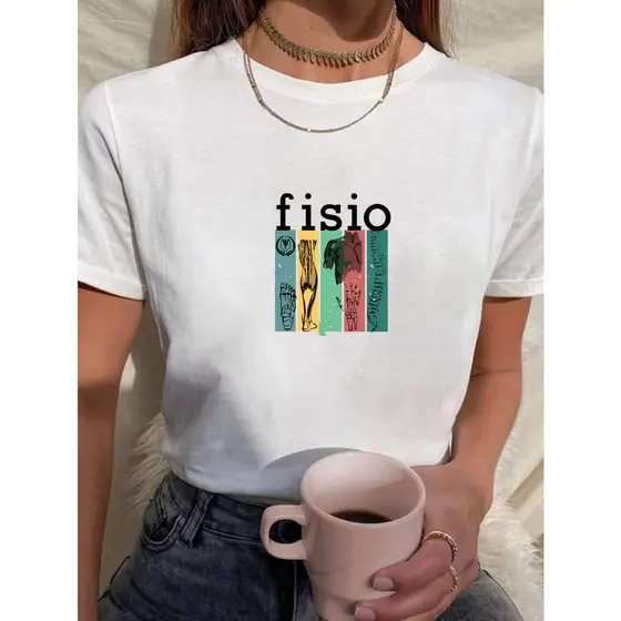 Camiseta Feminina Babylook t shirt fisioterapia tiras faculdade universidade 100% Algodão