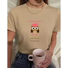 Camiseta Feminina Babylook t shirt pedagogia coruja sabedoria faculdade 100% Algodão