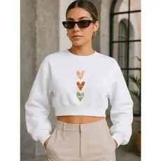 Cropped Moletom Feminino Premium coração fé esperança amor Estilo Casual Conforto