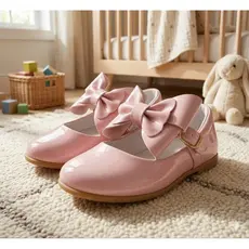 sapatilha boneca infantil rasteira verniz menina laço Rosa