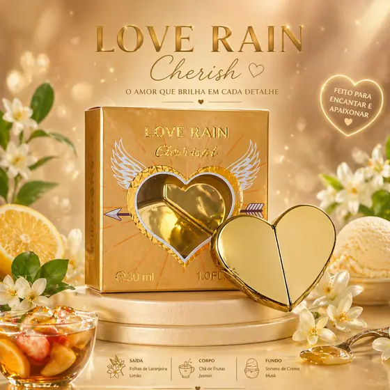 Perfume Feminino Importado Doce Cítrico Floral Longa Duração Fragrância Delicada 30ml Lové Rain