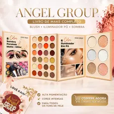Paleta Multifuncional 4 em 1  Sombra Livro Blush Iluminador Pó Pigamentada Cores Colorido Coreano Lové Rain