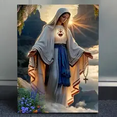 Quadro decorativo 1 pç, arte da Virgem Maria para Casa, Quarto, Cozinha, Sala de Estar, Banheiro,