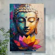 Quadro decorativo 1 pç, arte de Buda com Flor de Lótus Ideal para Decoração de Casa e Escritório,