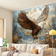 Quadro Decorativo Sala Águia Efeito 3D Decoração Parede Quarto Escritório 110x80CM