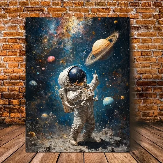 Quadro decorativo 1 pç, arte  Espacial de Astronauta para Sala de Estar, Decoração de Quarto