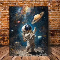 Quadro decorativo 1 pç, arte Espacial de Astronauta para Sala de Estar, Decoração de Quarto