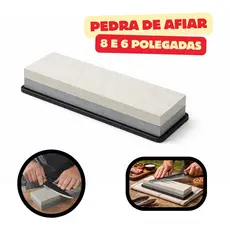 PEDRA DE AMOLAR FACA DUPLA FACE 6 E 8 POLEGADAS RETANGULAR