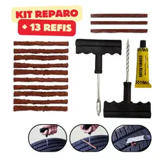 Kit Reparo Pneu Sem Camara Refis Carro E Moto Selante Remendo Macarrão