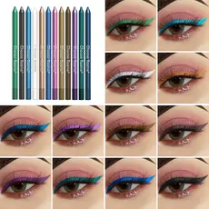 12 cores deitado bicho da seda sombra delineador caneta de espuma colorido perolado delineador Gel caneta