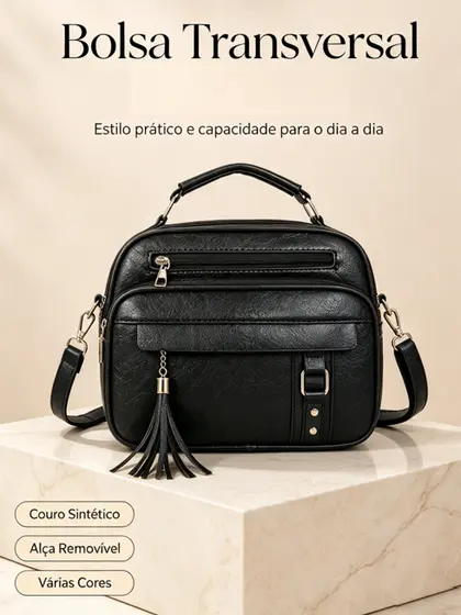 TOMI MITO Bolsa Feminina com Alça Lateral Transversal Faixa de Mão de Couro S2420