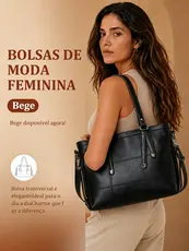TOMI MITO Bolsa Casual Espaçosa com Zíper e Divisórias para Trabalho e Passeios  TM9181