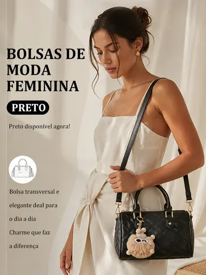 TOMI MITO Bolsa Feminina Pequena para Dia a Dia com Alça Superior Dupla e Correia Transversal TM9506