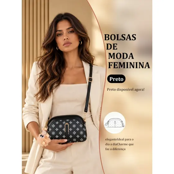 TOMI MITO Bolsa Pequena Transversal com Estampa Moderna, Duplo Compartimento e Alça Longa Ajustável TM9244