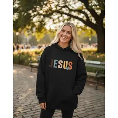 Blusa De Frio Moletom Canguru Cristão Jesus Estampa Colorida