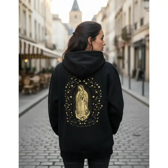 Moletom Católico Nossa Senhora De Guadalupe Capuz Bolsos