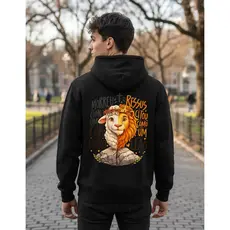 Blusa Moletom Com Capuz Cordeiro De Deus E Bolso Canguru