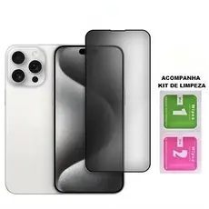 Película Privativo 3D Vidro Anti-Spy iPhone para Modelos 11,17, XR, 12, 13, 14, 15, 16,Pro Max