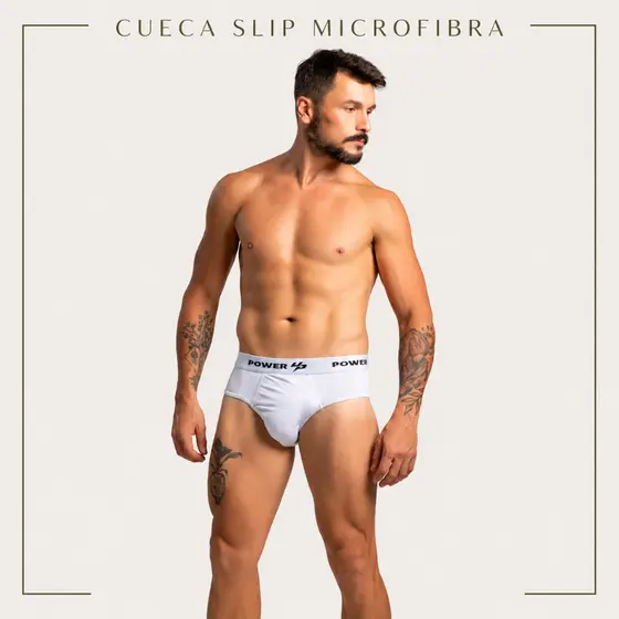 Cueca Slip Adulto Power Up em Microfibra Confortável