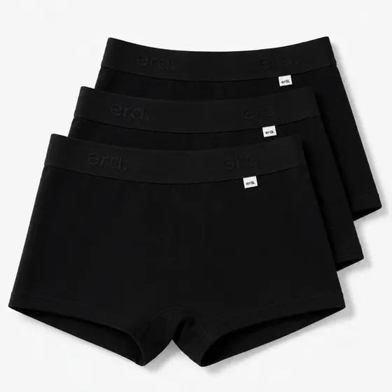 Kit 3 Cueca Feminina Preta Calcinha Boxer Algodão Conforto Diário