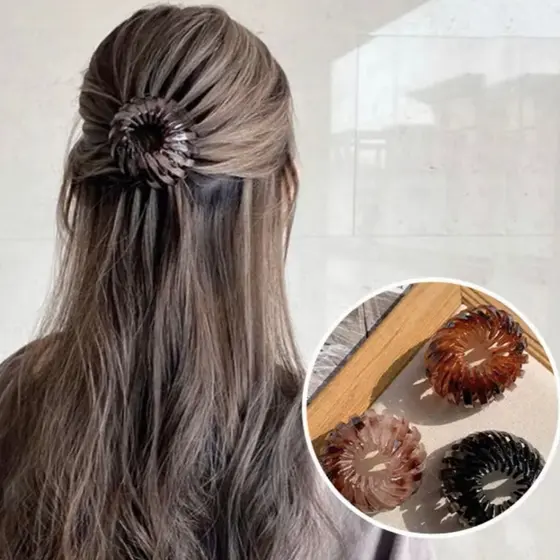 Moda Feminina Clipe De Cabelo Rabo De Cavalo Fivela Grampo De Garra Ninho De Pássaro