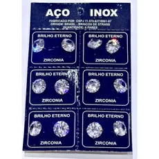 Lotes Brincos De Zircônia Brancos Homens Mulheres Redondos De Aço Inoxidável Simples/3mm,7mm,8mm,10mm,12mm