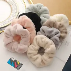 Kit 2/4/6/12unidades Acessórios De Pelúcia Fofa Para Cabelo Colorido Soft Scrunchies