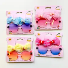 Kit 3 Grampos de cabelo para óculos, laço, acessórios para cabelo para meninas