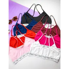 Kit 5 tops top forrado sem bojo academia moda feminina