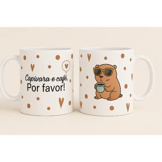 Caneca personalizada CAPIVARA caneca de porcelana capivara estampas variadas