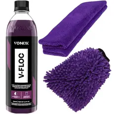 Kit Shampoo Automotivo 500ml V-floc + Luva + Microfibra