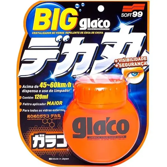 Glaco Big Cristalizador De Vidros Repelente 120ml Soft99