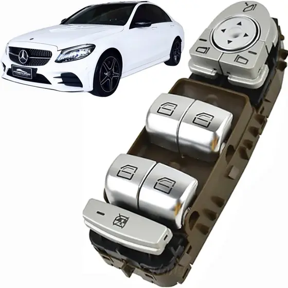 Botão Vidro Elétrico C180 C200 C250 C300 2015 À 2019 Marrom